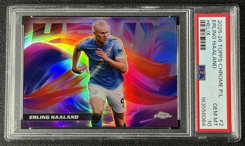 ERLING HAALAND PSA 10 2026 TOPPS CHROME PREMIER LEAGUE #HX-2 HELIX SSP GEM MINT