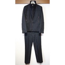 Black zip-up jacket and pants set with Fendi logo
