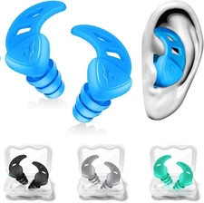Waterproof Swimming Ear Plugs for Adults - 4 Pairs of Reusable Soft Silicone Swi