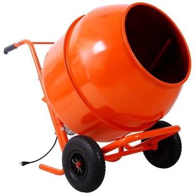 224L 8Cuft 115V-60HZ Horizontal Portable Cement Concrete Mixer Wheel Barrow