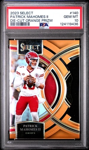 2023 PANINI SELECT DIE-CUT ORANGE PRIZM #140 PATRICK MAHOMES II 6/399 PSA 10
