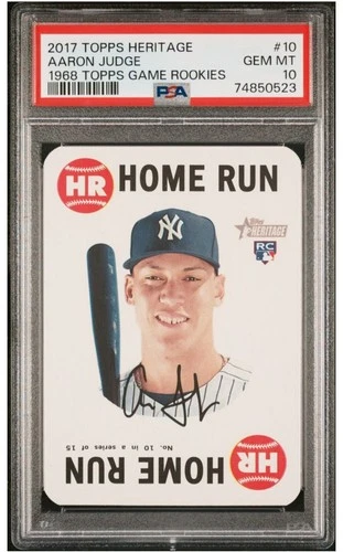 2017 Topps Heritage  #10 Aaron Judge 1968 Topps Game Rookies PSA 10