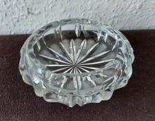 Kristall Aschenbecher, klein rund Vintage Retro Antik