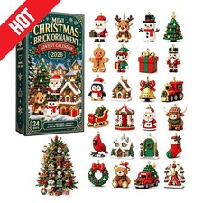 Mini Christmas Brick Ornament Advent Calendar 2026 Building Blocks Countdown Gif