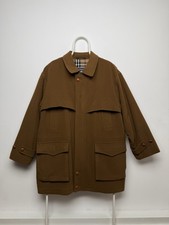 Burberrys Vintage Short Coat Brown Cashmere With Check Pattern Size L For Men