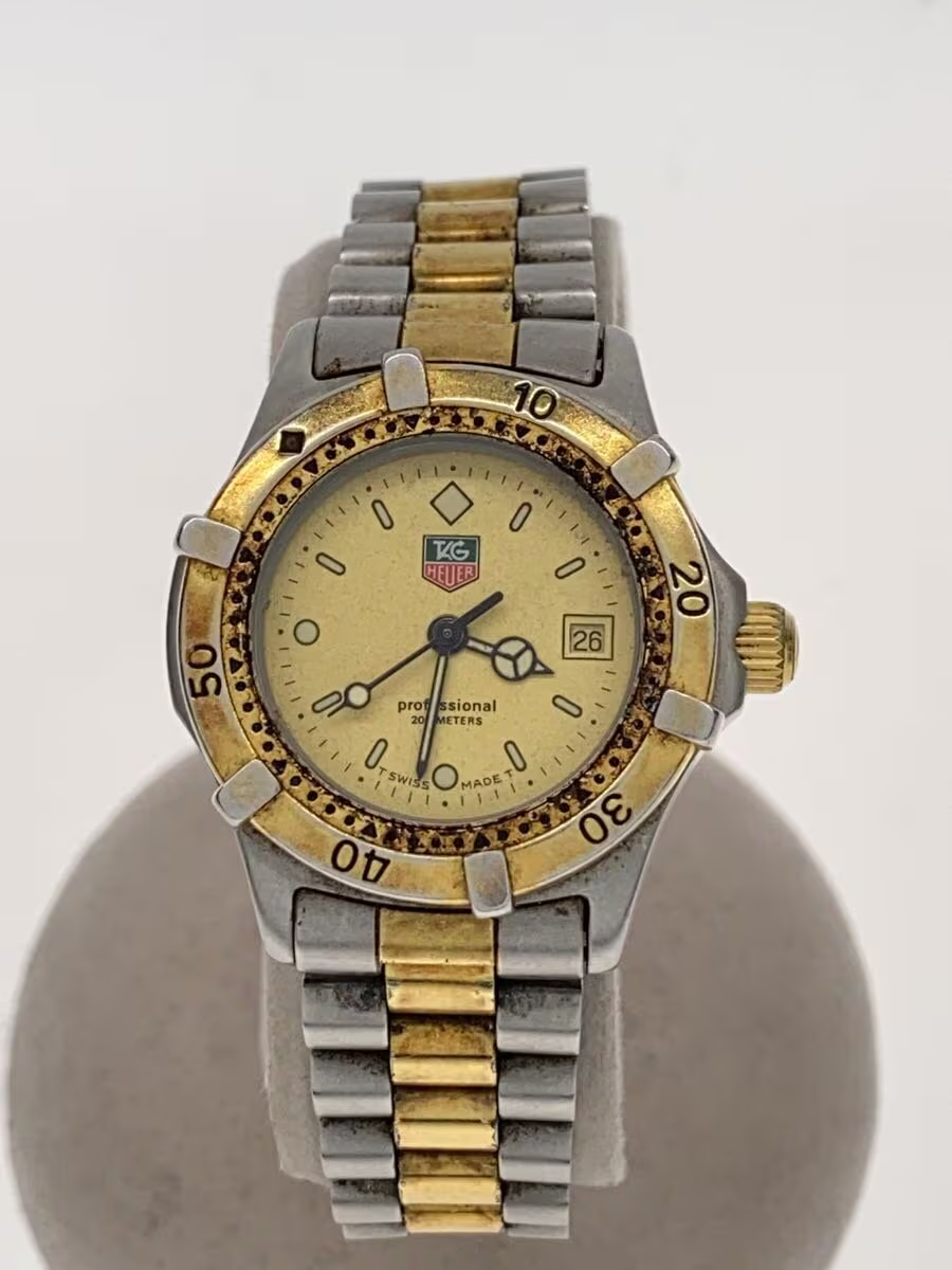 TAG Heuer Quartz Watch Gold Silver Authentic Women H:1.26” W:1.18