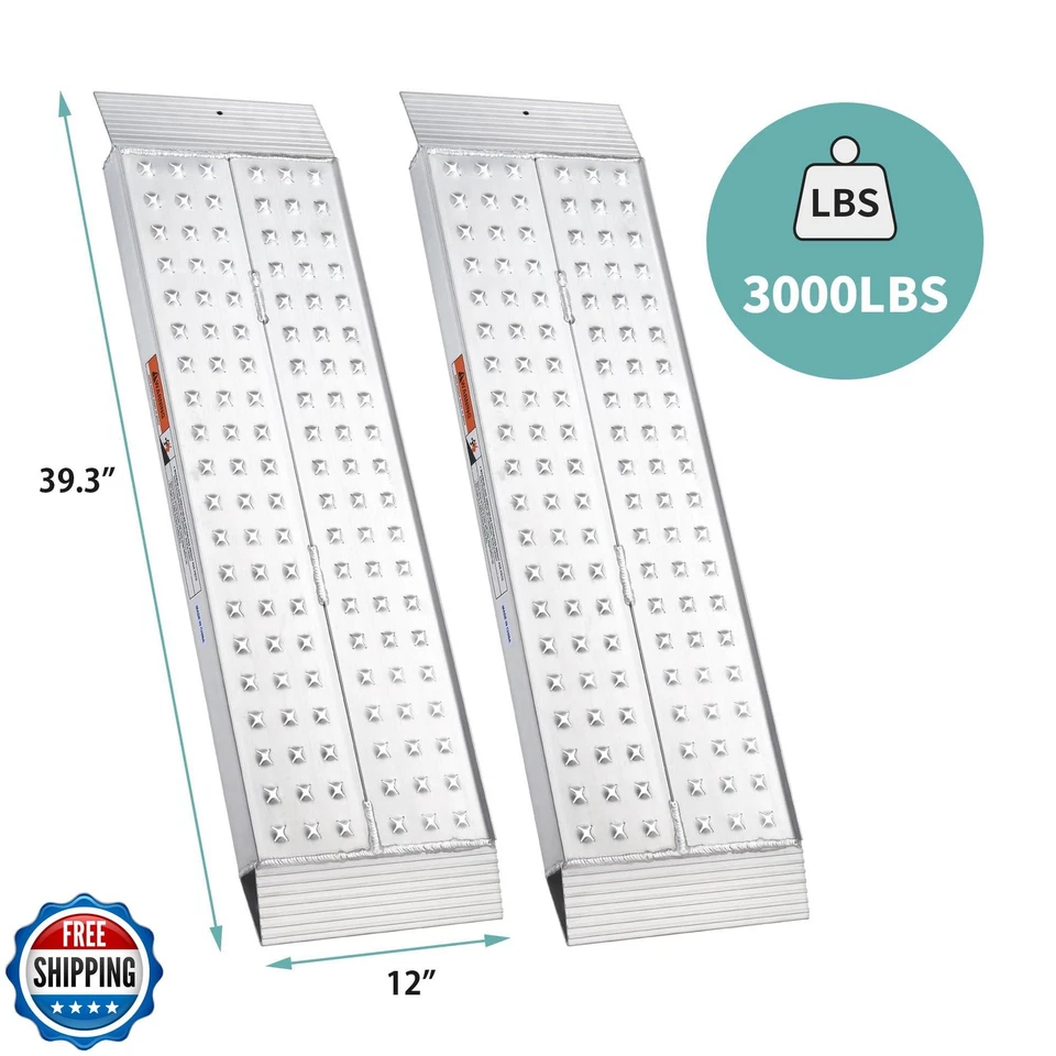 Rampa de galpão de alumínio KOLOTOOL 39"L X 12"W rampas de carga 3000 libras capacidade luz - Imagem 2 de 4