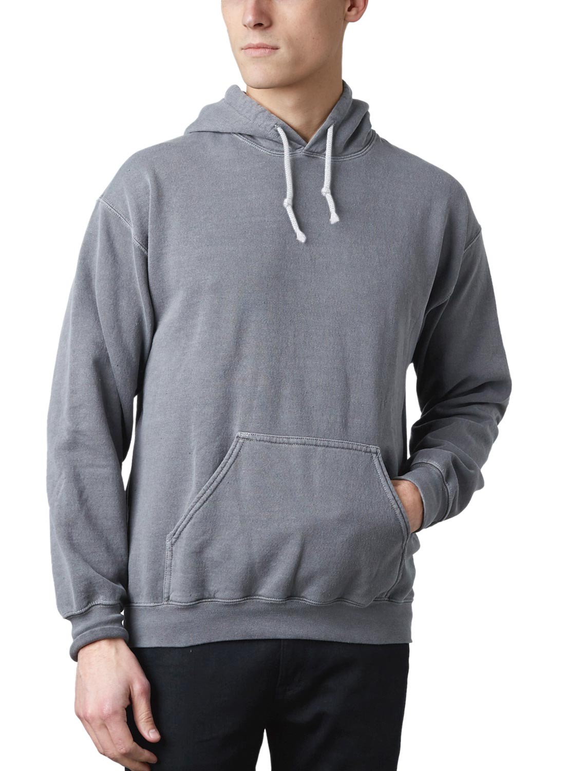 Оригинальная мужская толстовка в мягкой обложке Bayside на завязках с капюшоном Gunmetal