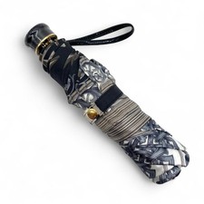 Versace Vintage Folding Sun Umbrella Black 95cm Dia 51cm L Authentic