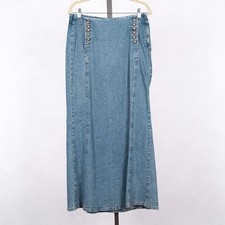 Vintage RAVE 4 REAL R4R Denim Maxi Skirt Juniors Size 9 Western Prairie 80s 90s