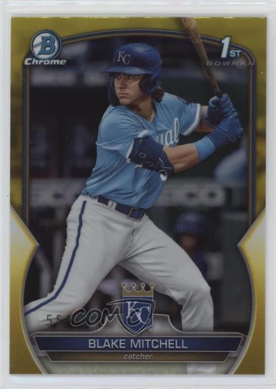 2023 Bowman Draft Chrome Yellow Refractor 55/75 Blake Mitchell #BDC-133 4k8