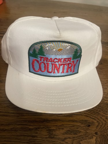 Tracker Boats Vintage Snapback Trucker Hat Cap white clean