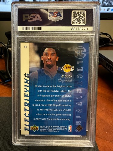Jugador Más Valioso Upper Deck 2000 - Electrizante Kobe Bryant #E8 PSA 9 Como Nuevo Mamba Salón de la fama - Imagen 2 de 2