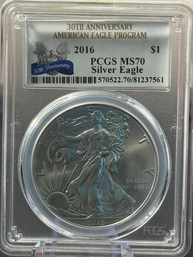 2016 30th Anniversary American Silver Eagle PCGS MS70