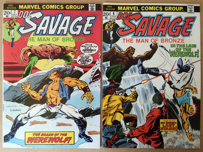 Doc Savage #7, #8 (1973, Marvel)  FN  Lot 2