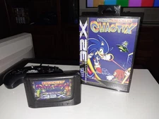 KNUCKLES CHAOTIX Sega Mega Drive 32x PAL Authentic Cartridge W Protective Case