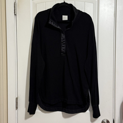 Varley Women's LARGE Black Roeder Half Zip Midlayer Long Sleeve Pullover Sweater