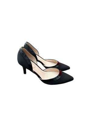 LifeStride Textile Pumps D Orsay Silhouette Black Pointed Toe Office Siren Heels