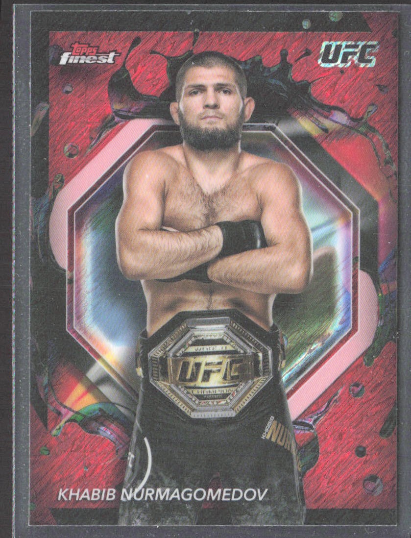 Khabib Nurmagomedov 2024 Topps Finest UFC Red Shimmer Refractor