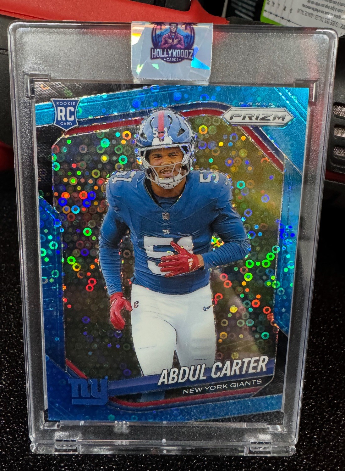 2025 Panini Prizm Abdul Carter RC No Huddle Blue Disco Prizm /125 #394 RC