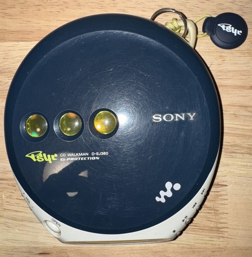 Working Sony D-EJ360 Blue CD Walkman PSYC G Protection Vintage Portable Player