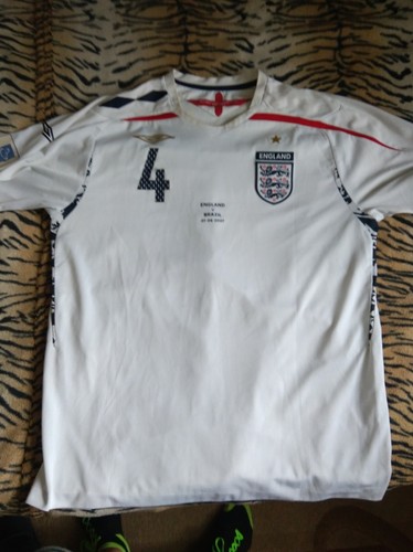 Steven Gerrard Match Worn England Jersey 2007 vs Brazil Wembley Opening Shirt