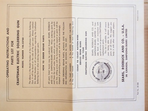 TOOL SOLDERING GUN CRAFTSMAN IN ORIGINAL BOX INSTRUCTIONS 1952 – 1960 VINTAGE NO - Picture 4 of 12