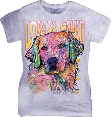 Damen Batik T-Shirt "Love is Golden" Gr.2XL - Sofort lieferbar - Bild 1 von 2