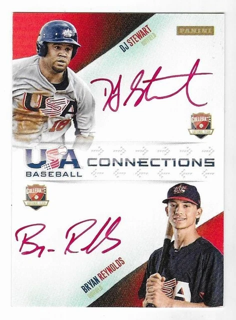 DJ Stewart Bryan Reynolds 2014 USA BASEBALL BOX SET DUAL AUTOGRAMMKARTE 1/1 AUTO