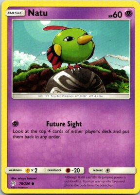 Natu 78/236 Common Pokemon Sun & Moon Cosmic Eclipse Mint