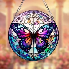 Sonnenfänger Schmetterling Buntglas Lichtfänger G4 Fensterbild Glücksbringer