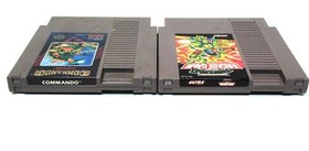 LOT OF 2 NES GAME CARTRIDGES CAPCOM'S COMMANDO, AND TEENAGE MUTANT NINJA TURTLES