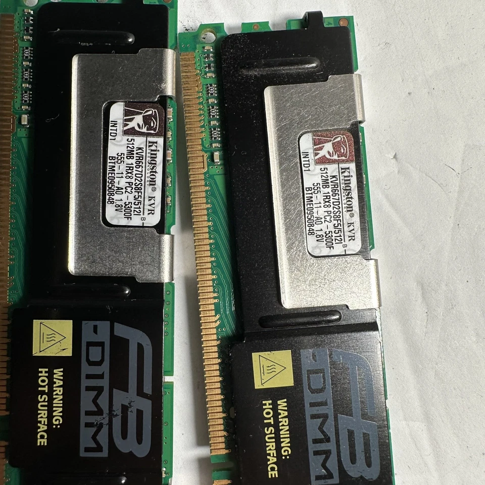 Kingston Memory RAM 1RX8 2GB 4x512MB DDR2 PC2-5300 FB-DIMM KVR667D2S8F5/512I - Image 2 of 4