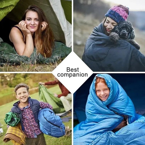 Lightweight 4-Season Mummy Sleeping Bag Cotton Insulated Warm Outdoor Camping - Picture 2 of 14