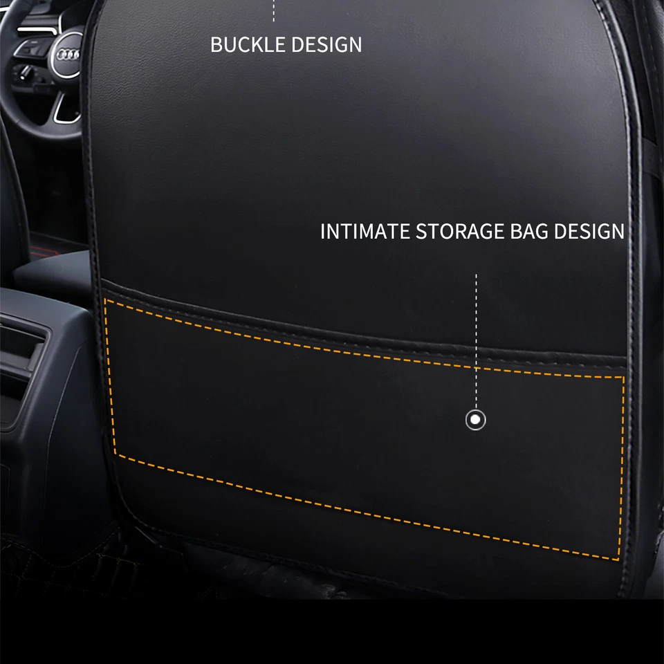 Full Car Seat Covers 2/5-Seats Luxury PU Leather w/ Pillows For Maserati Ghibli - Image 4 of 4