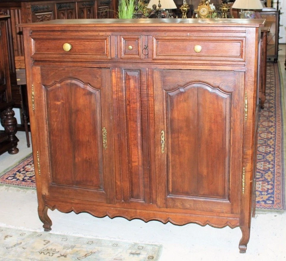 Французский антикварный дубовый высокий сервантовый шкаф | буфет для хранения в столовой около 1800 г. - Изображение 3 из 4