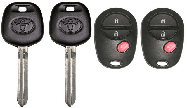 2 Toyota H Transponder Chip Key + Remote Fob Alarm for Tundra 2017-2018