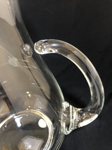 Jarra de cristal Princess House Heritage #459 Lg con labio de hielo grabado floral MCM - Imagen 10 de 13
