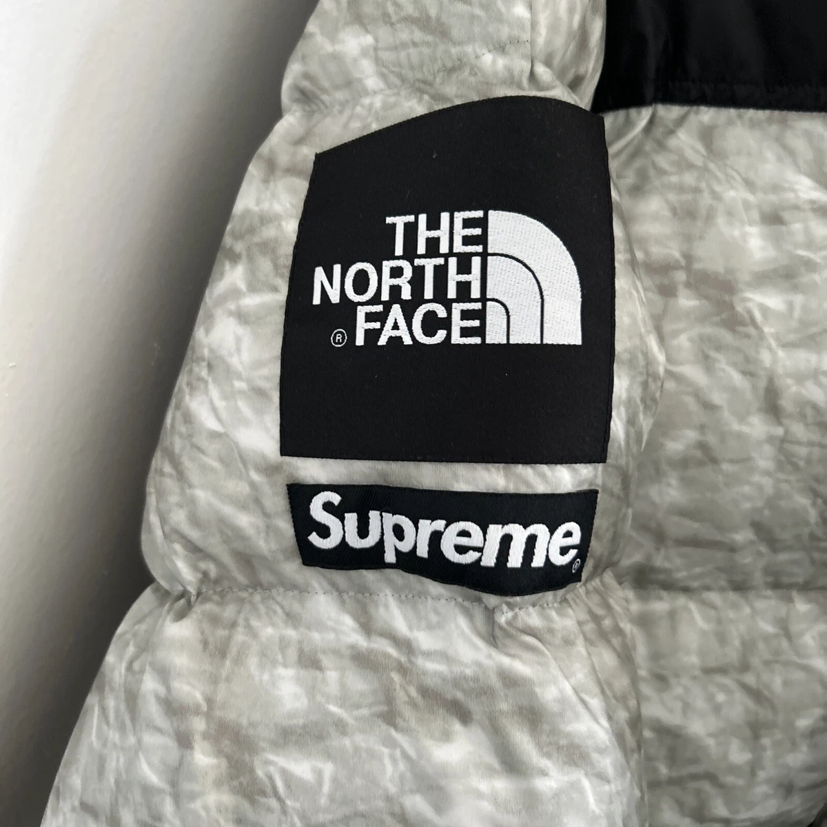 Supreme X North Face Paper Print Nuptse Jacket Size Medium | eBay