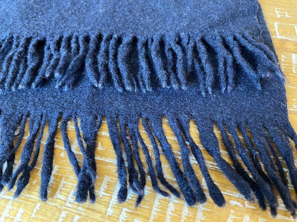 【NATURAL/×NAVY】Muffler Cable Stripe Wool Fleece NAVY BLUE WOOL Muffler/ Scarf | eBay
