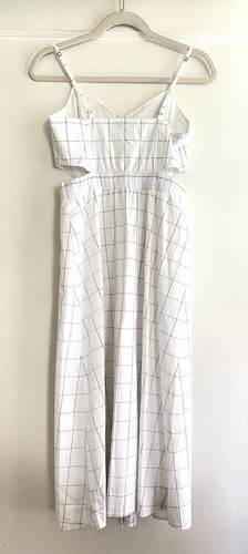 NWT Madewell White Windowpane Cutout Cami Midi Dress Size 2 - Picture 5 of 5