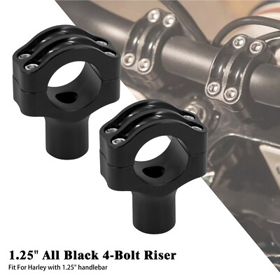 Schwarz Riser Klemme Halterung Für Harley 1,25'' Lenker Dyna Street Bob Softail