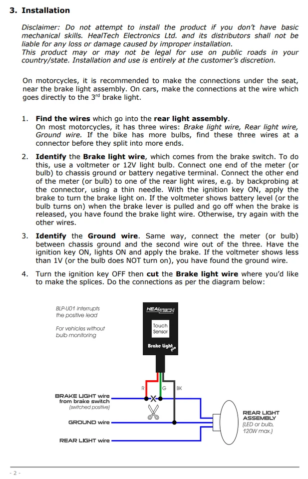 Ural Gear Up / Híbrido / M70 / MIR / Patrulla todo Healtech Luz de freno pro BLP-U01 Foto 4 de 4