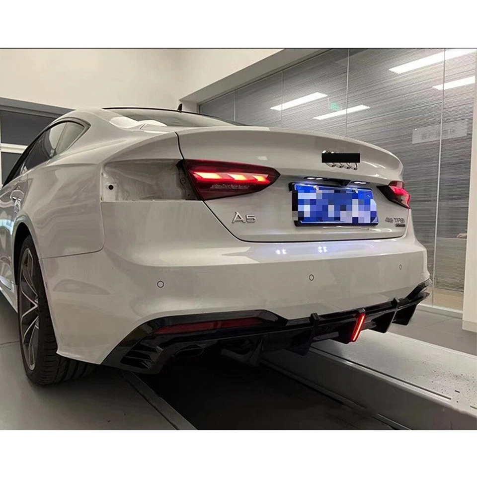 Heckdiffusor für Audi A5 B9.5 Sline S5 20+ Glänzend Schwarz Stoßstange mit Tipps - Bild 3 von 4