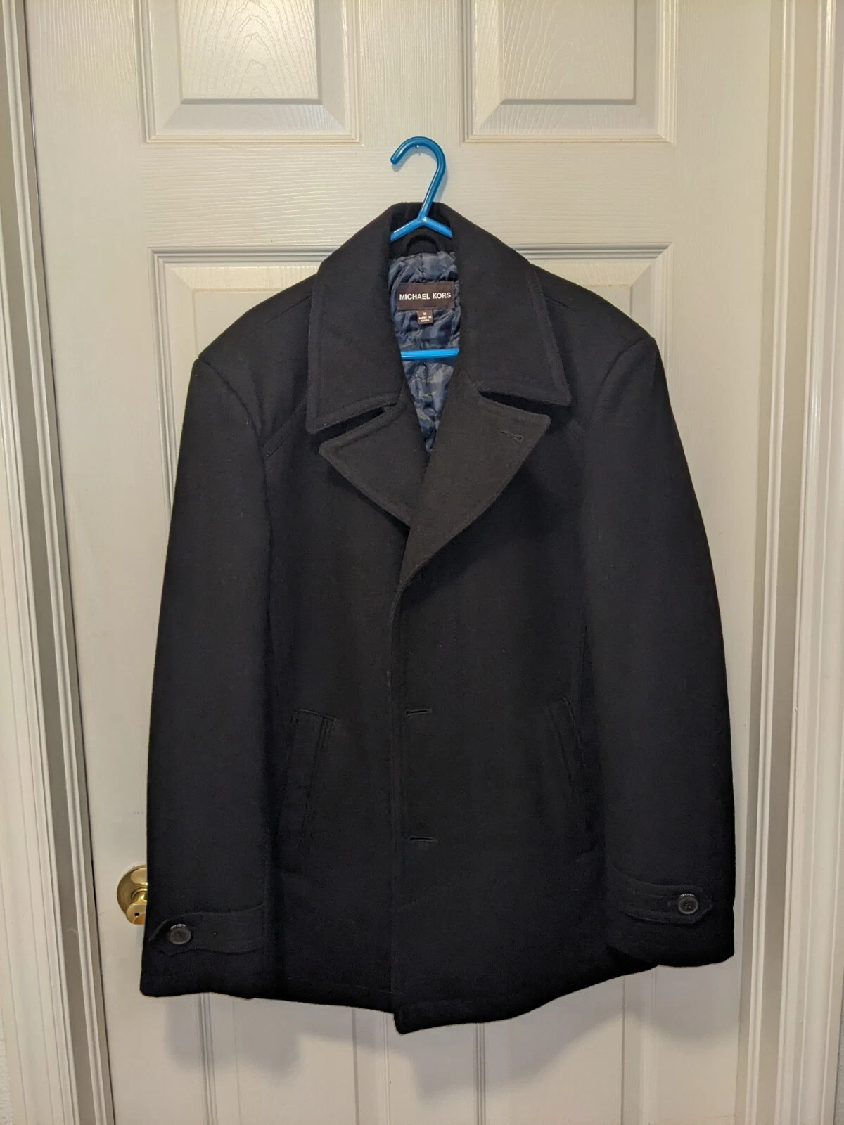 Cappotto donna Michael Kors misto lana pea doppiopetto taglia media nero