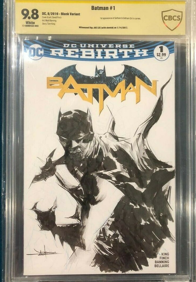 JAE LEE ORIGINAL Sketch Art CBCS 9.8 BATMAN #1 Signed not CGC DK III Comic Art