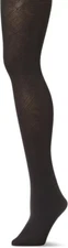 HUE Women's 3D Diamond Control Top Tights  Black Sz 2