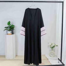 Abaya Muslim Women One Size Open Cardigan Kimono Kaftan Maxi Dress Dubai Ramadan
