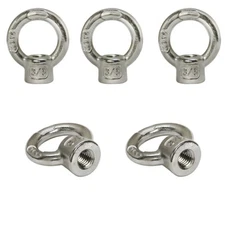 5 PC 3/8" Boat Marine 316 Stainless Steel Lifting Eye Nut 1,000 Lbs Cap