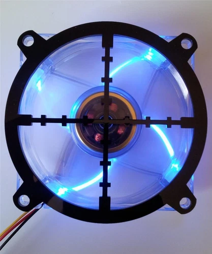 Custom 120mm SNIPER CROSSHAIR Computer Fan Grill Gloss Black Acrylic Cooling Mod